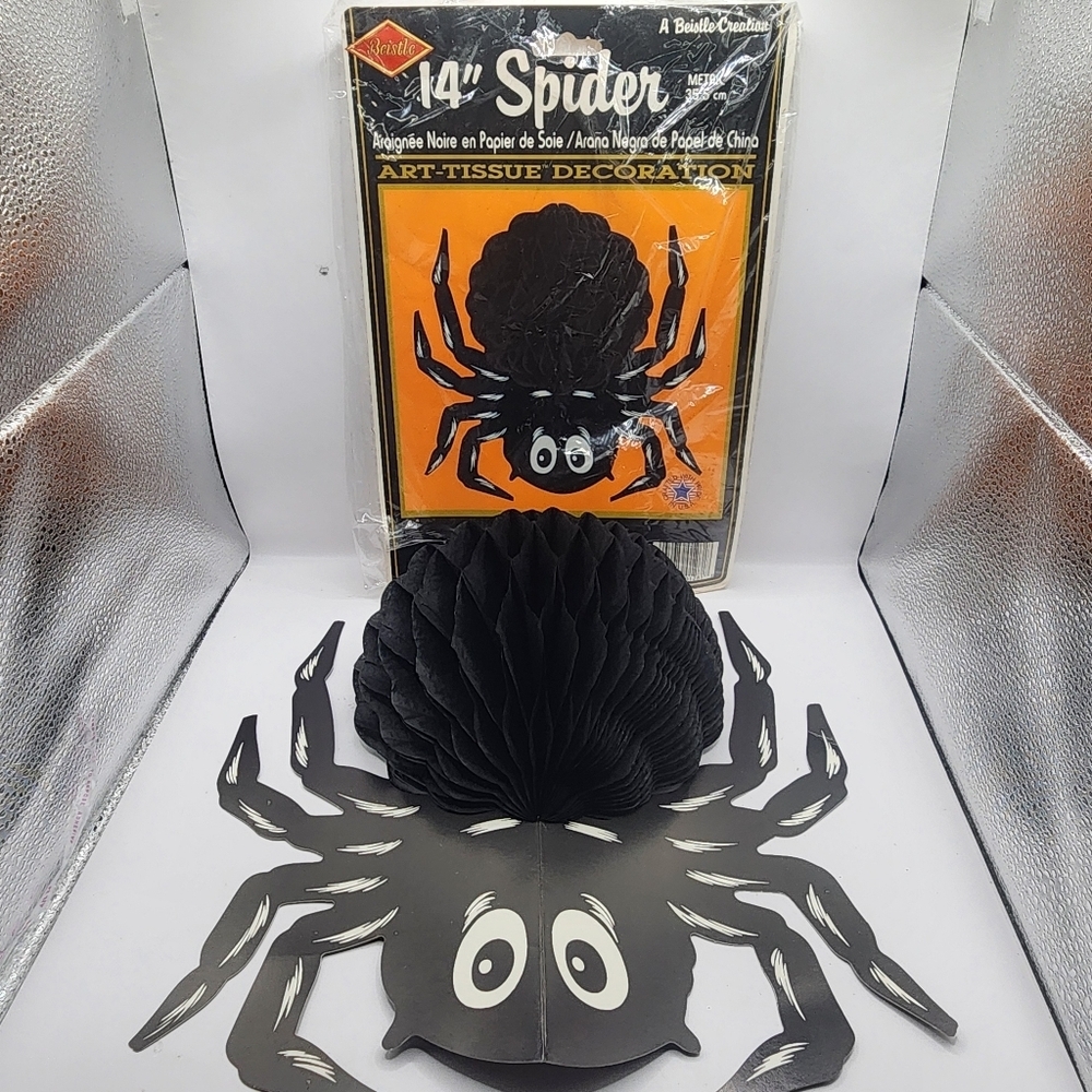 1992 Beistle Halloween Spider Decoration 14" Folding Decor -Great condition